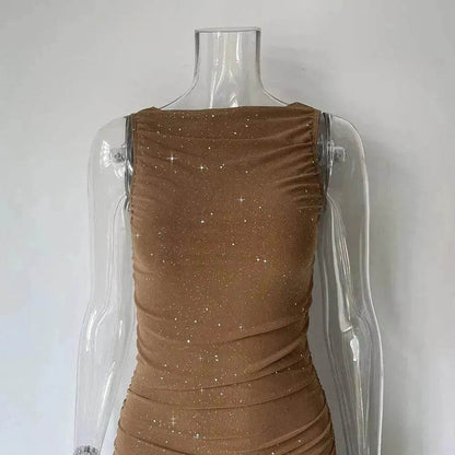 Tight Side Slit Pleated Party Party Dress Women - www.Shopthatapp.com