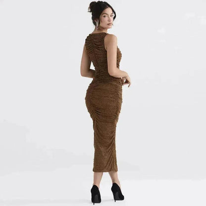 Tight Side Slit Pleated Party Party Dress Women - www.Shopthatapp.com