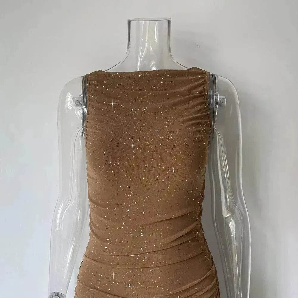 Tight Side Slit Pleated Party Party Dress Women - www.Shopthatapp.com