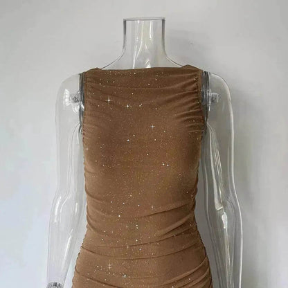 Tight Side Slit Pleated Party Party Dress Women - www.Shopthatapp.com