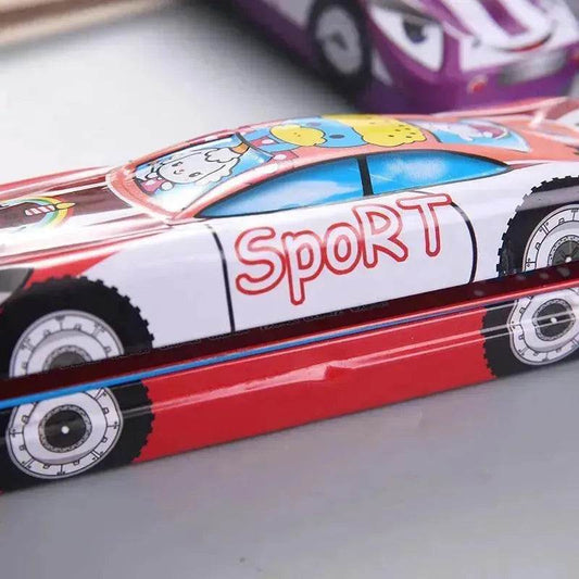Tinplate Car Trolley Double-layer Stationery Box Racing Shape Pencil Case Cartoon Pattern Pencil Case - www.Shopthatapp.com