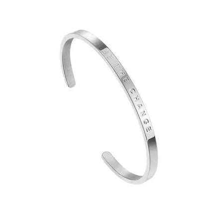 Titanium Steel Open-end Engraved  Fashion Bracelet for Women - www.Shopthatapp.com