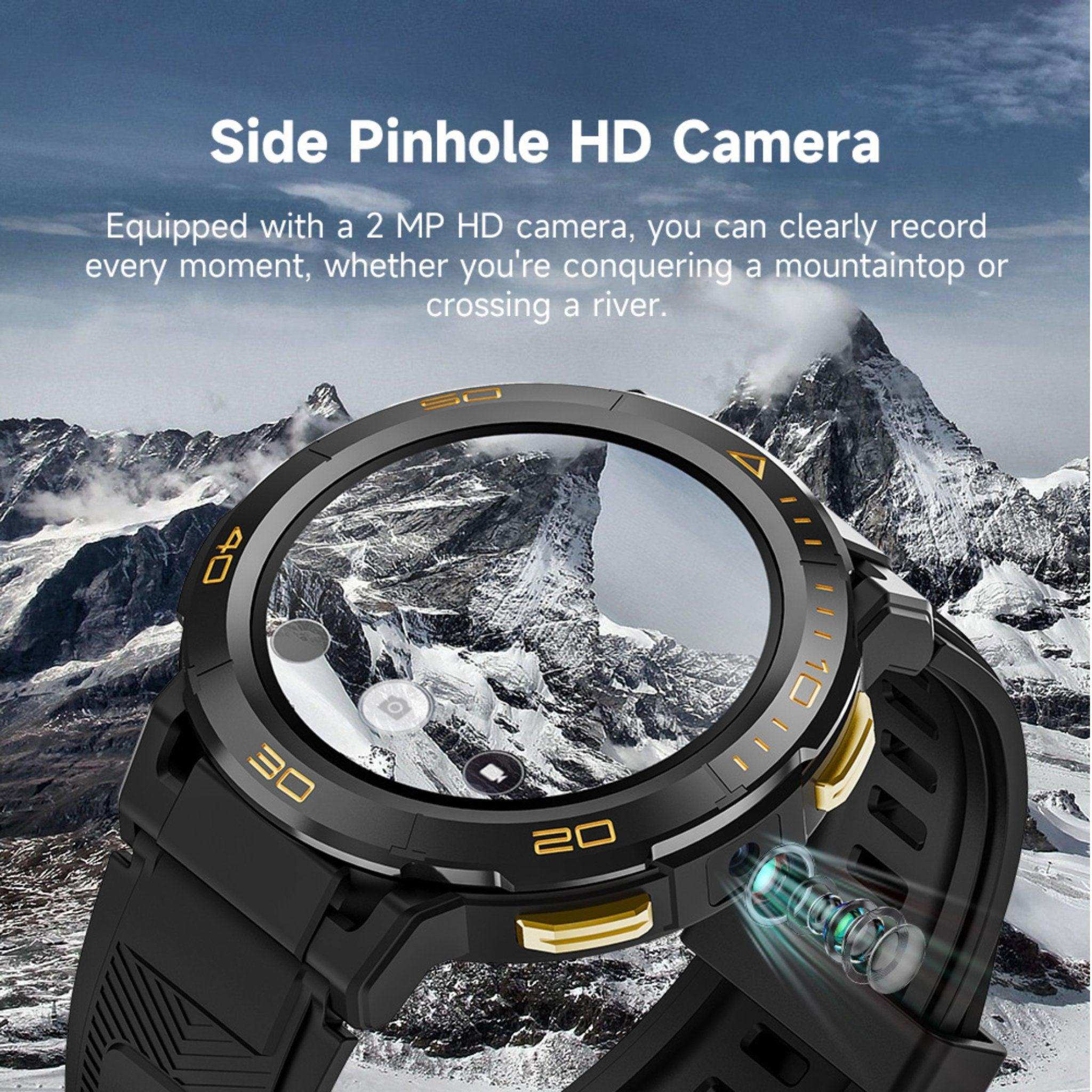 TUTT ZL1 Rugged Android AMOLED Smart Watch 4G GPS | 2MP HD Camera | IP68 1 ATM | 2GB-16GB ROM | Titanium Alloy - www.Shopthatapp.com