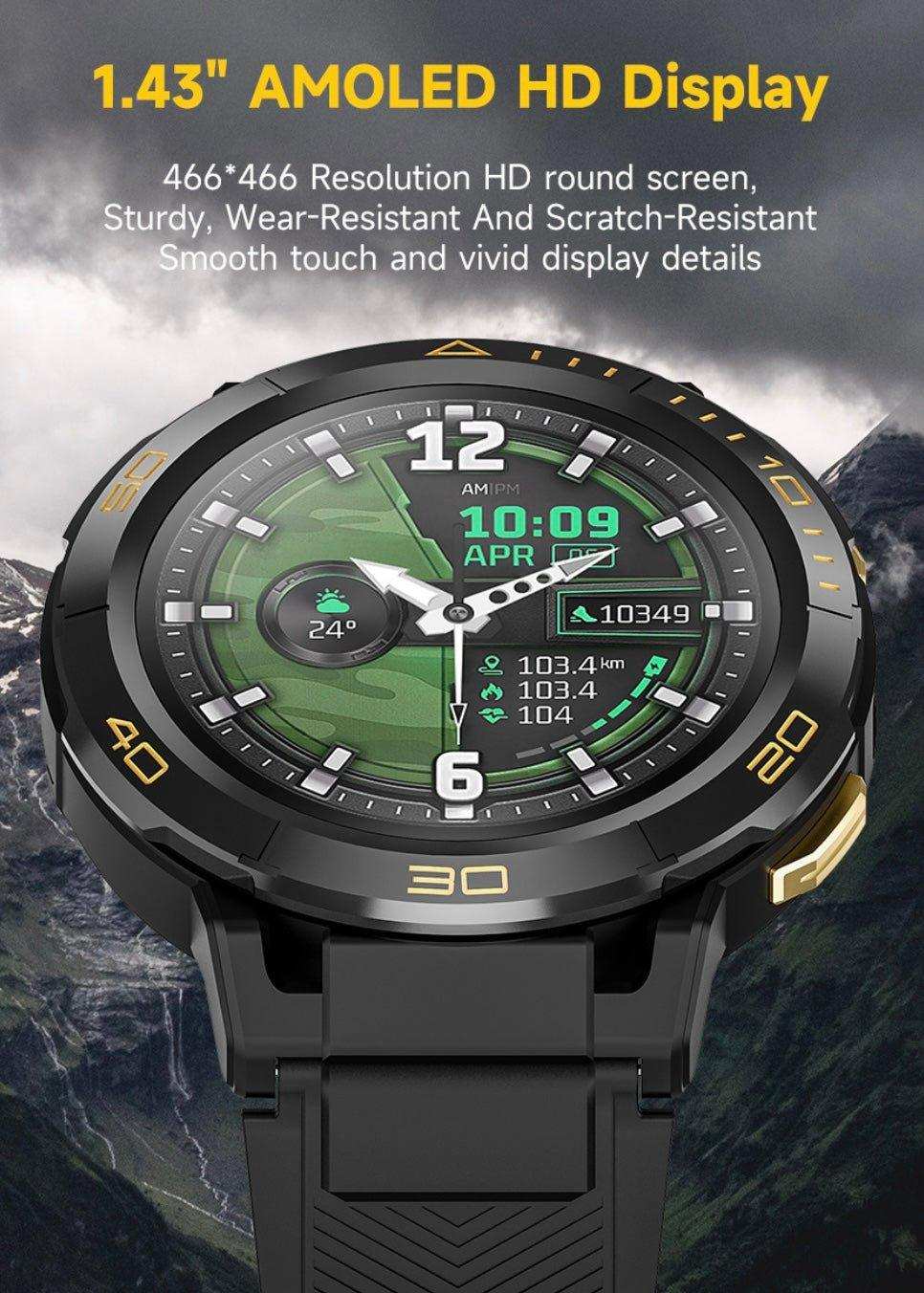 TUTT ZL1 Rugged Android AMOLED Smart Watch 4G GPS | 2MP HD Camera | IP68 1 ATM | 2GB-16GB ROM | Titanium Alloy - www.Shopthatapp.com