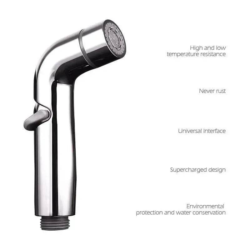 Toilet Spray Cleaner Stainless Steel Toilet Companion, Button Water Stop, Dual Function. - www.Shopthatapp.com