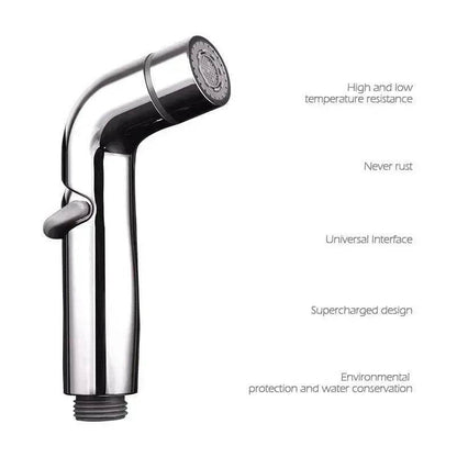 Toilet Spray Cleaner Stainless Steel Toilet Companion, Button Water Stop, Dual Function. - www.Shopthatapp.com