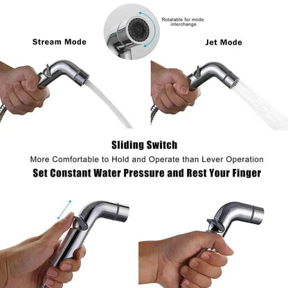 Toilet Spray Cleaner Stainless Steel Toilet Companion, Button Water Stop, Dual Function. - www.Shopthatapp.com