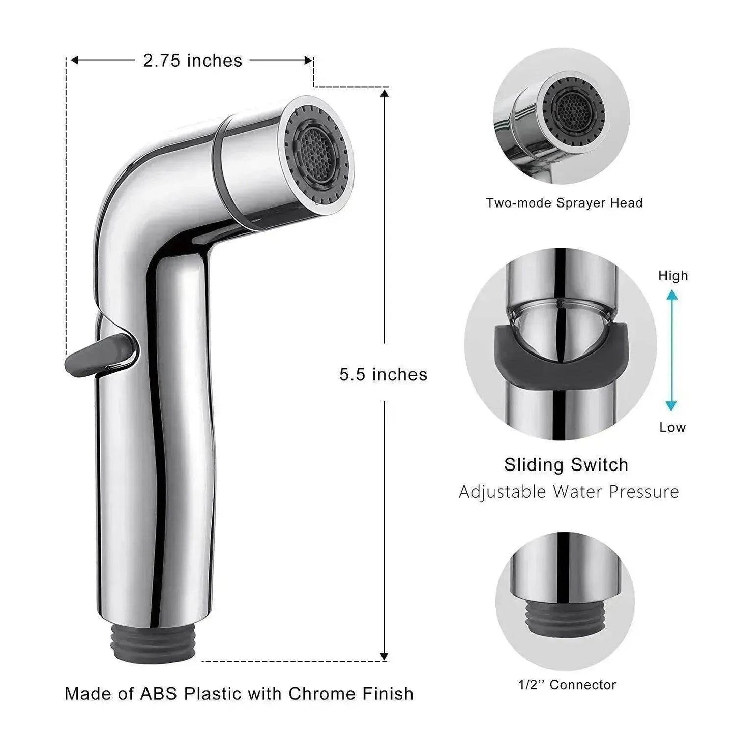 Toilet Spray Cleaner Stainless Steel Toilet Companion, Button Water Stop, Dual Function. - www.Shopthatapp.com