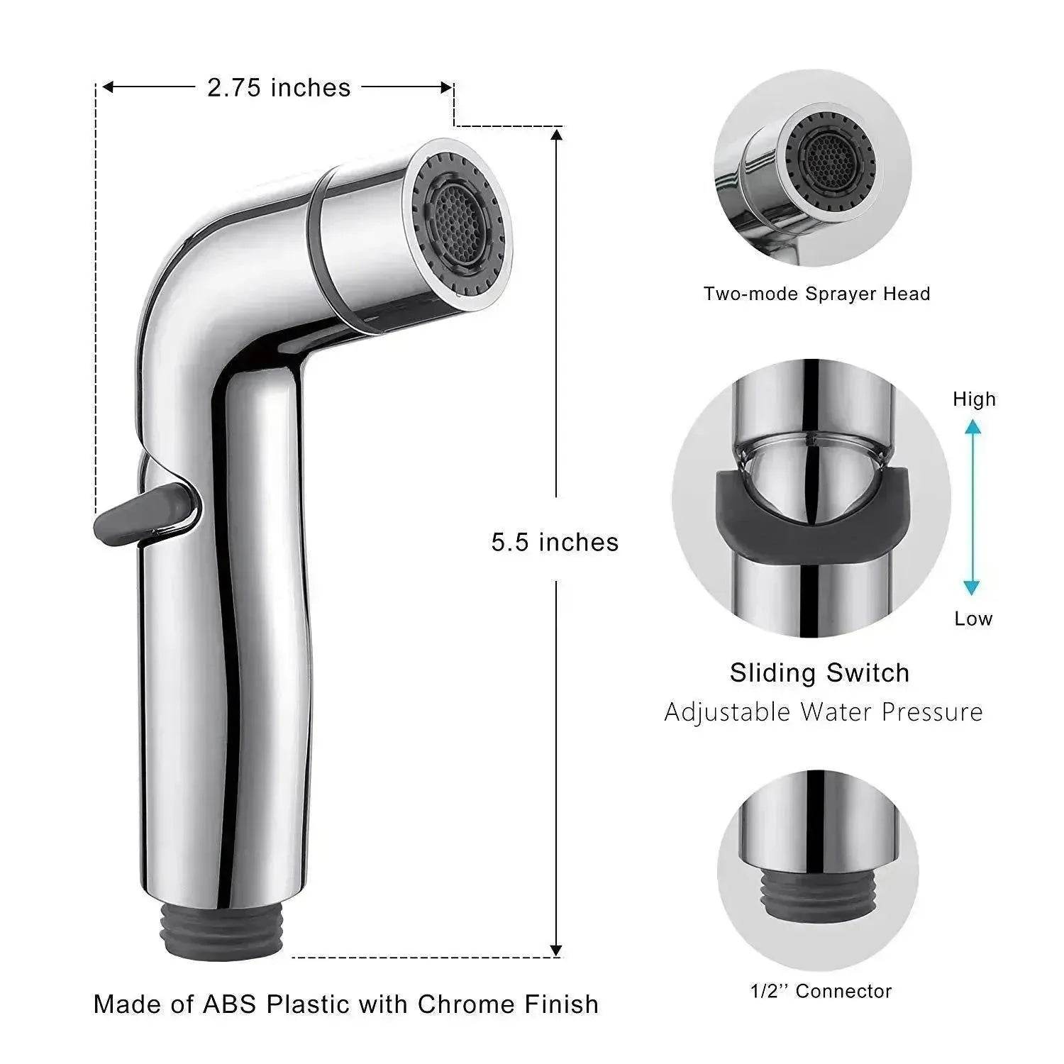 Toilet Spray Cleaner Stainless Steel Toilet Companion, Button Water Stop, Dual Function. - www.Shopthatapp.com