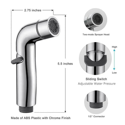 Toilet Spray Cleaner Stainless Steel Toilet Companion, Button Water Stop, Dual Function. - www.Shopthatapp.com