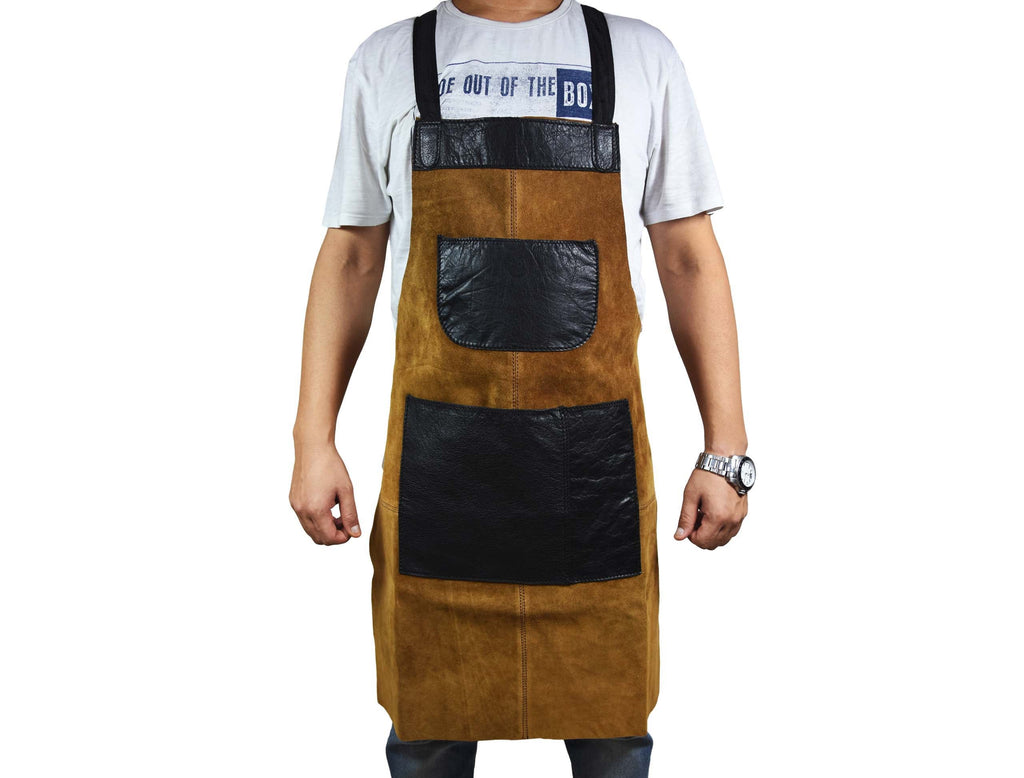 Toledo Leather Suede Apron - Raven Black - www.Shopthatapp.com