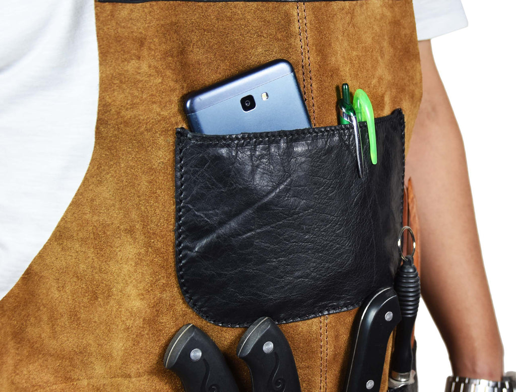 Toledo Leather Suede Apron - Raven Black - www.Shopthatapp.com