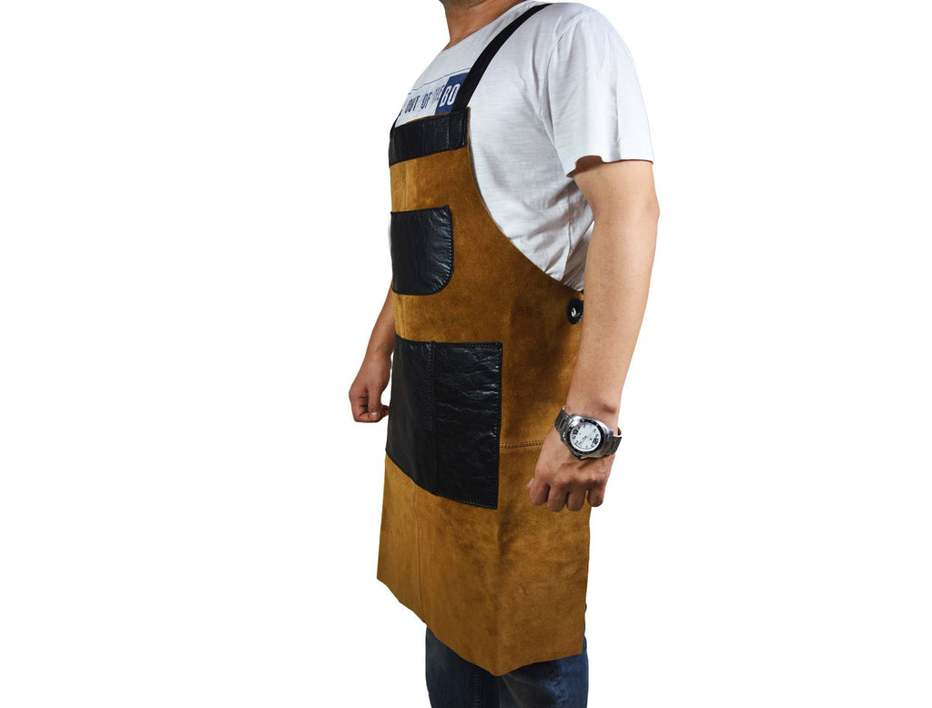 Toledo Leather Suede Apron - Raven Black - www.Shopthatapp.com
