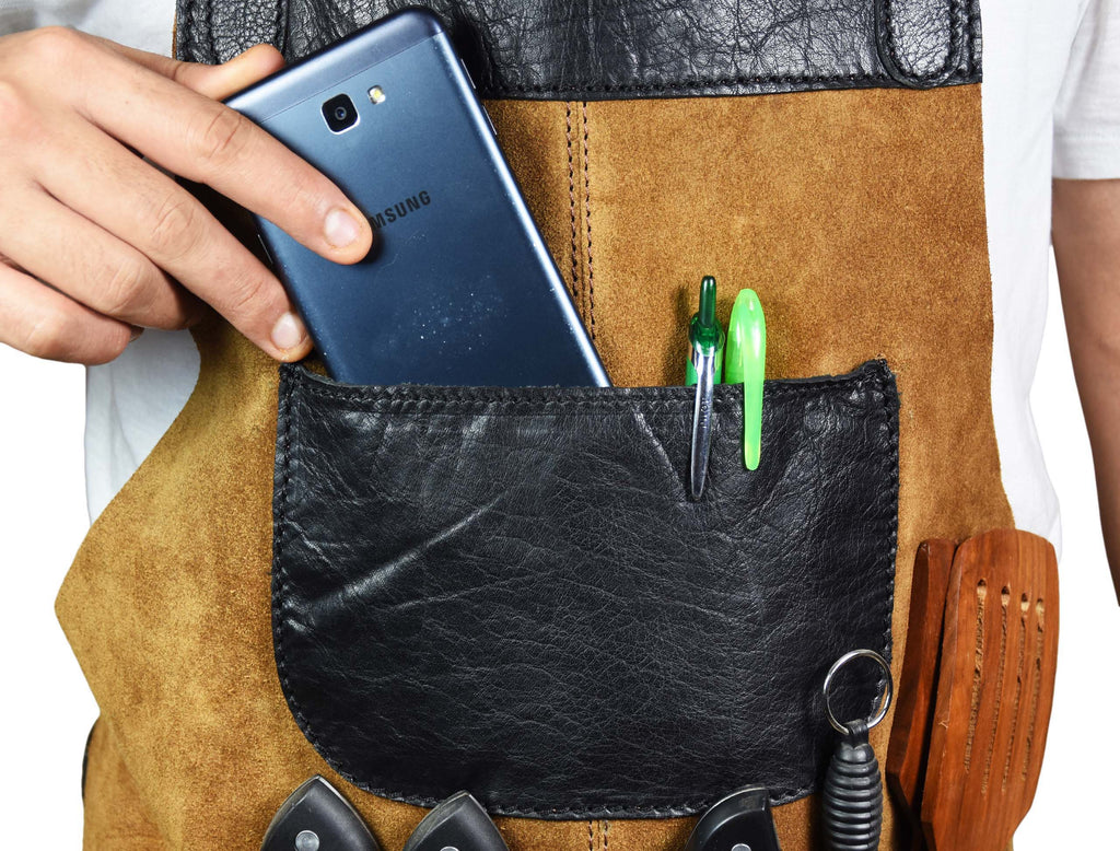 Toledo Leather Suede Apron - Raven Black - www.Shopthatapp.com