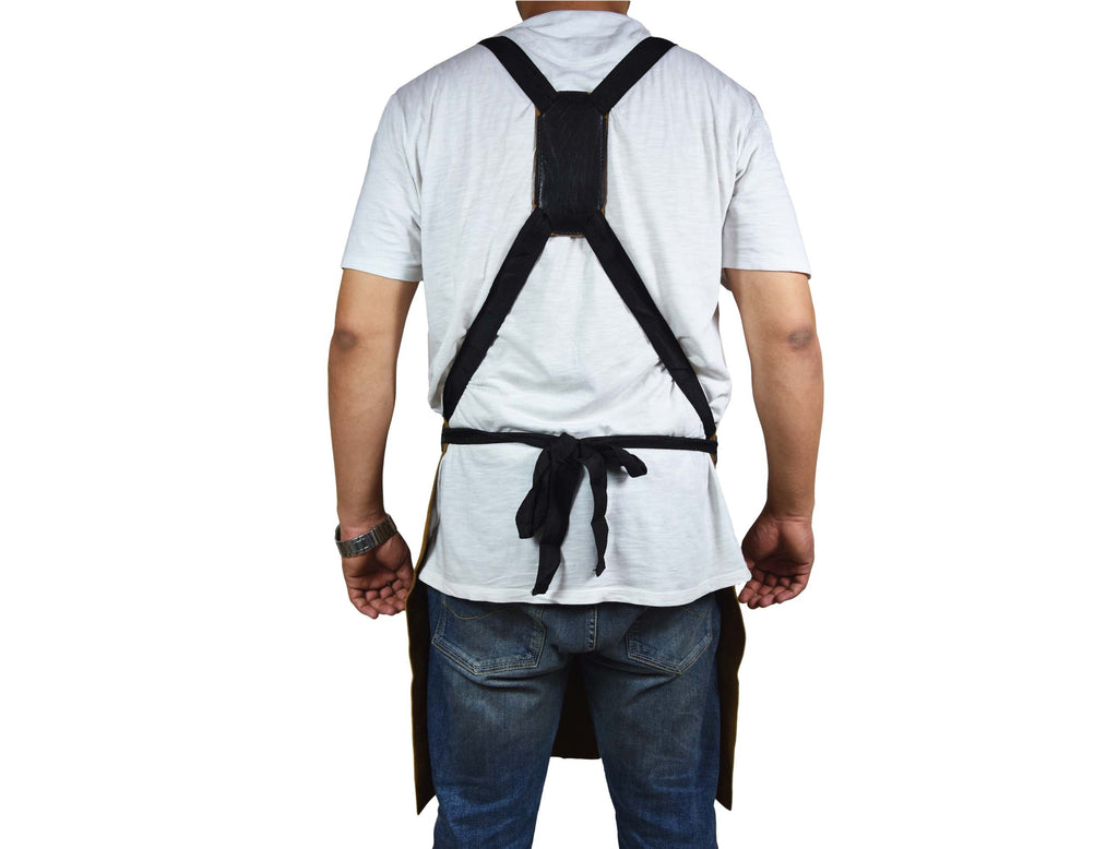 Toledo Leather Suede Apron - Raven Black - www.Shopthatapp.com