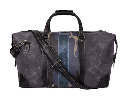Tolredo Leather Canvas Duffel Bag - Camo Green - www.Shopthatapp.com