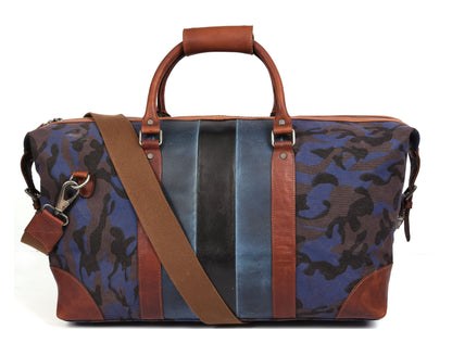Tolredo Leather Canvas Duffel Bag - Camo Green - www.Shopthatapp.com