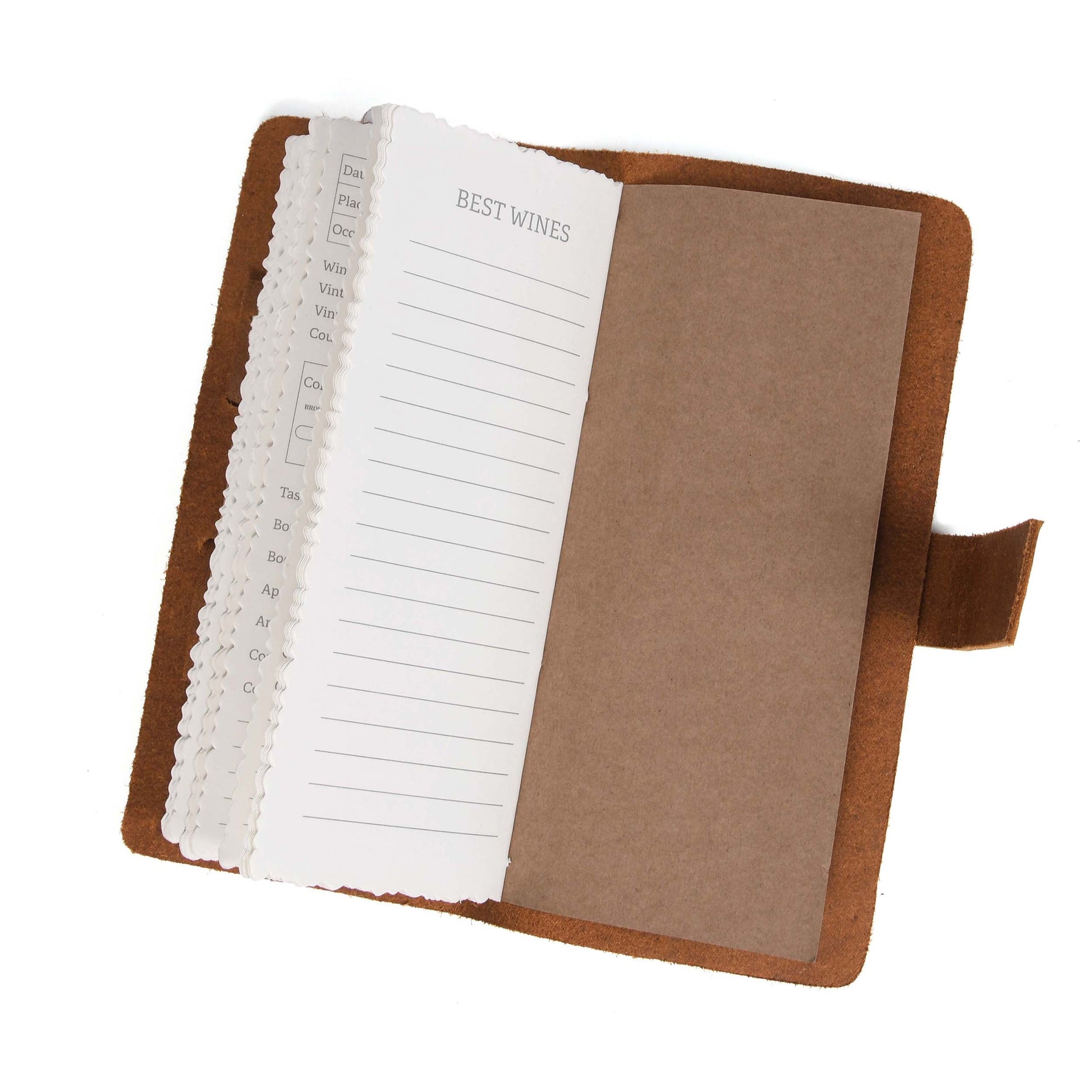 Tolredo Premium Wine Logbook - Top - Grain Cowhide Leather Wine Tasting Journal - www.Shopthatapp.com