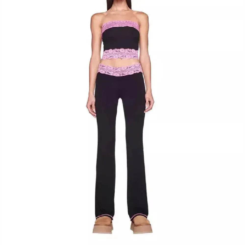 Top Bootleg Pants Suit Two-piece Set - www.Shopthatapp.com