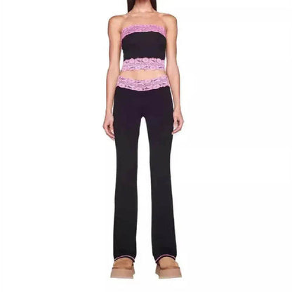 Top Bootleg Pants Suit Two-piece Set - www.Shopthatapp.com