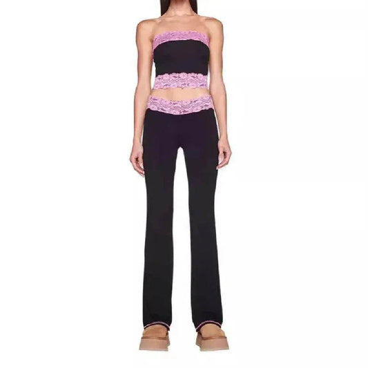 Top Bootleg Pants Suit Two-piece Set - www.Shopthatapp.com