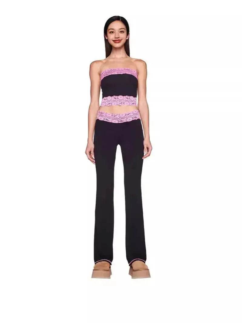 Top Bootleg Pants Suit Two-piece Set - www.Shopthatapp.com