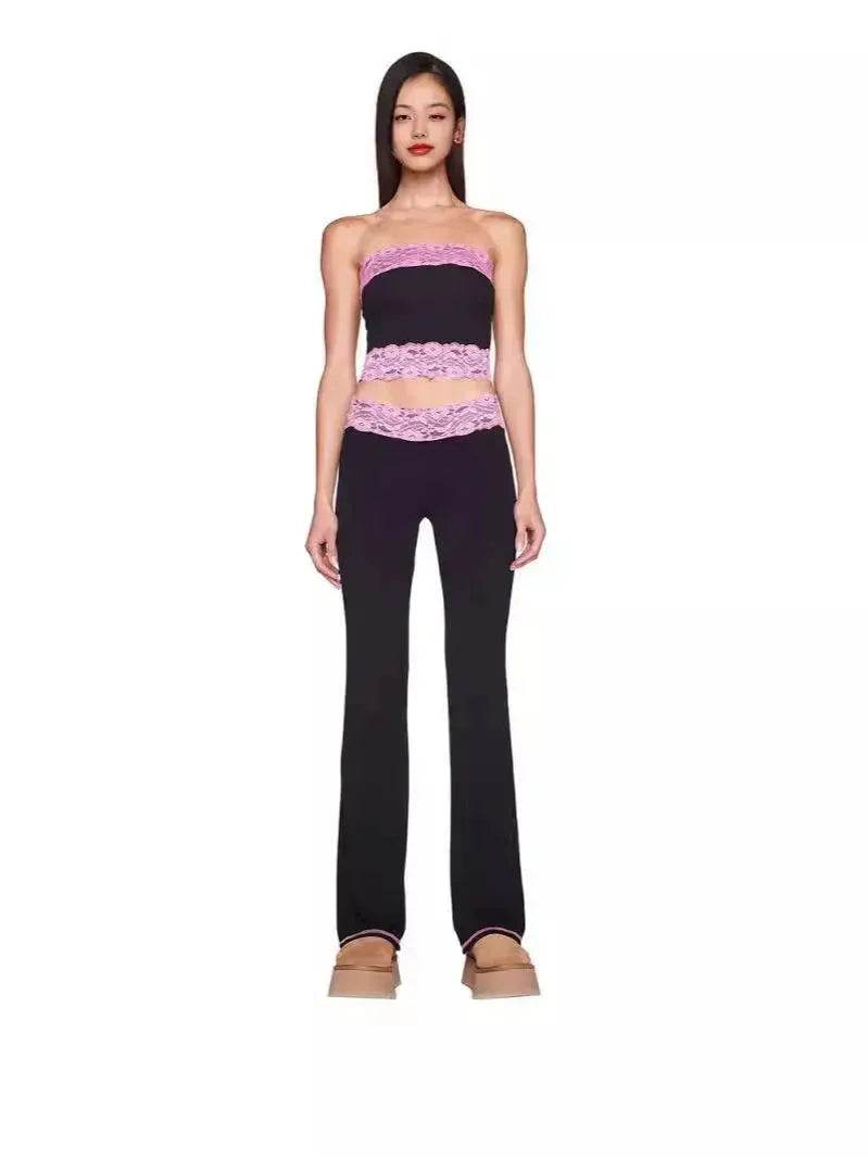 Top Bootleg Pants Suit Two-piece Set - www.Shopthatapp.com