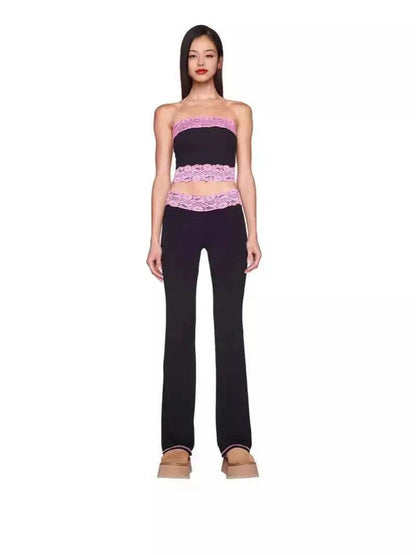 Top Bootleg Pants Suit Two-piece Set - www.Shopthatapp.com