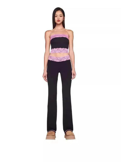 Top Bootleg Pants Suit Two-piece Set - www.Shopthatapp.com