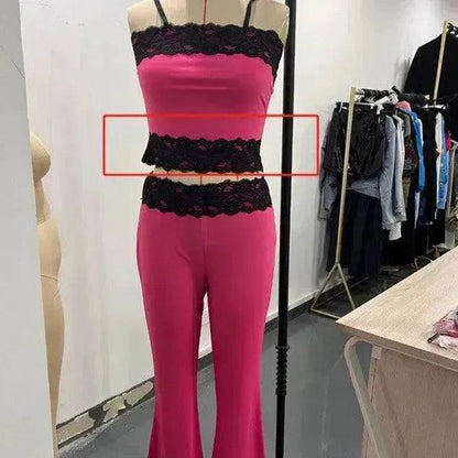 Top Bootleg Pants Suit Two-piece Set - www.Shopthatapp.com