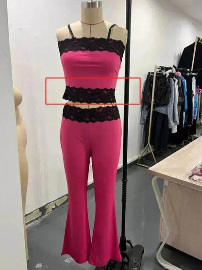 Top Bootleg Pants Suit Two-piece Set - www.Shopthatapp.com