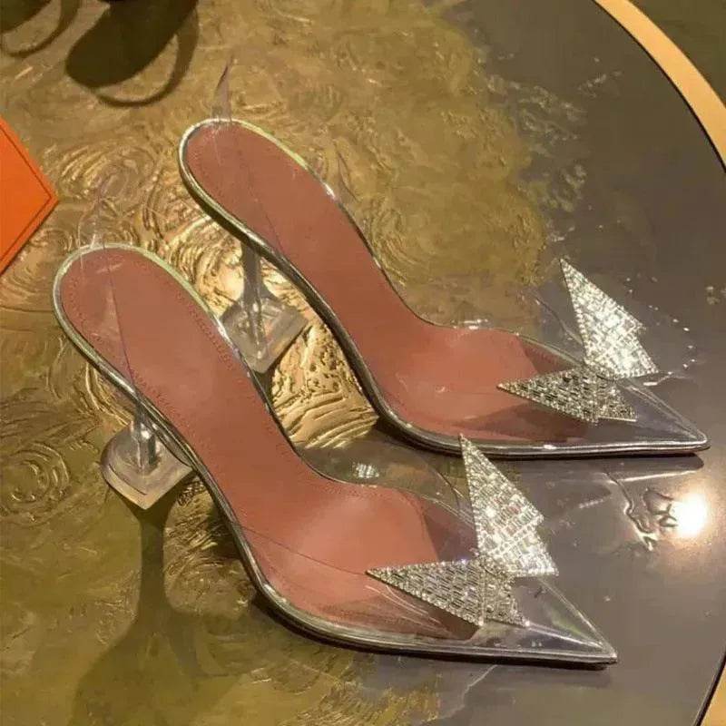 Transparent Baotou Thick Heel High Heel  Sndals Women - www.Shopthatapp.com