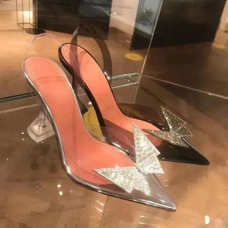 Transparent Baotou Thick Heel High Heel  Sndals Women - www.Shopthatapp.com