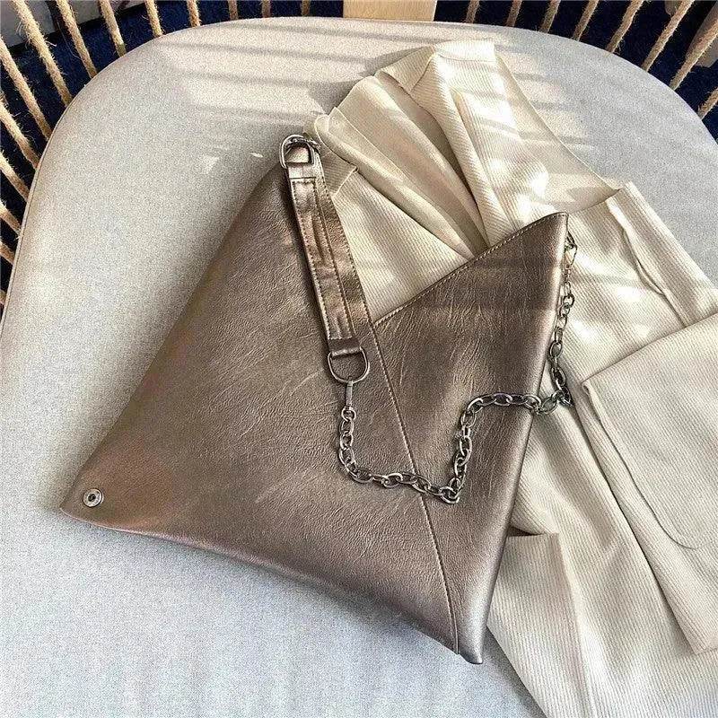 Trendy Casual Pleated Chain Zipper Women Handbag - www.Shopthatapp.com