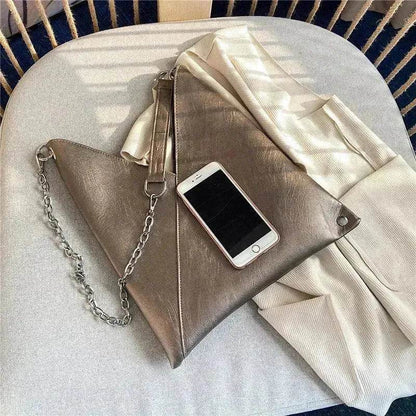 Trendy Casual Pleated Chain Zipper Women Handbag - www.Shopthatapp.com