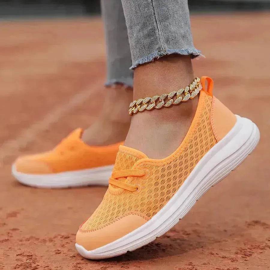 Trendy Lace-up Mesh Sneakers Fashion Sports Shoes Women Solid Cozy Flats Shoes sneakers for women - www.Shopthatapp.com