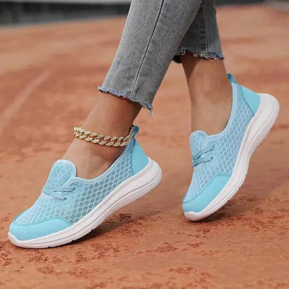 Trendy Lace-up Mesh Sneakers Fashion Sports Shoes Women Solid Cozy Flats Shoes sneakers for women - www.Shopthatapp.com