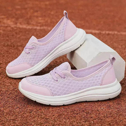 Trendy Lace-up Mesh Sneakers Fashion Sports Shoes Women Solid Cozy Flats Shoes sneakers for women - www.Shopthatapp.com