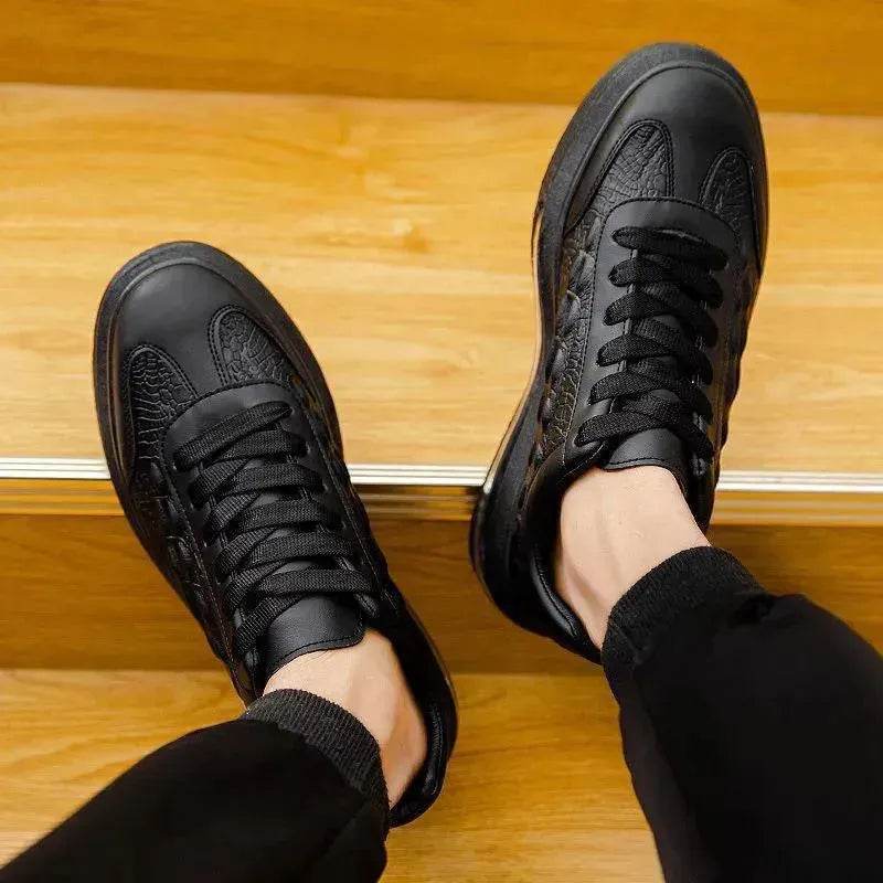 Trendy Leather Men's Shoes Fashion Casual Sneakers - www.Shopthatapp.com