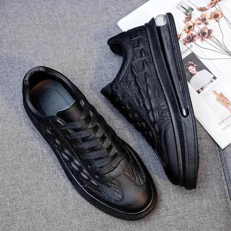 Trendy Leather Men's Shoes Fashion Casual Sneakers - www.Shopthatapp.com