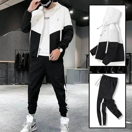 Trendy Suit Men's Hooded Jacket Trousers Two-Piece Suit - www.Shopthatapp.com