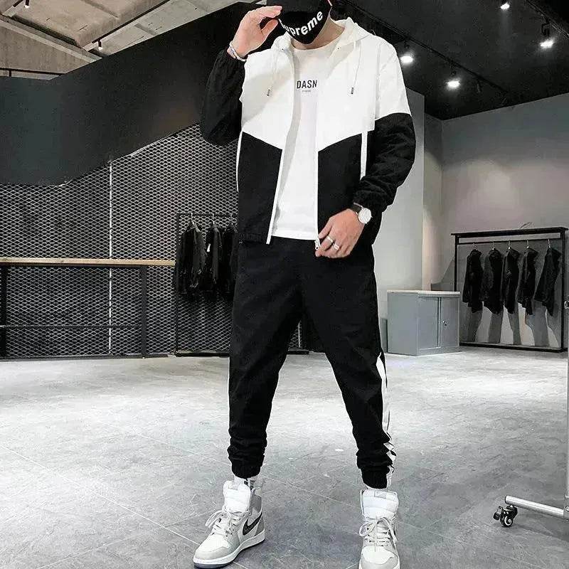 Trendy Suit Men's Hooded Jacket Trousers Two-Piece Suit - www.Shopthatapp.com