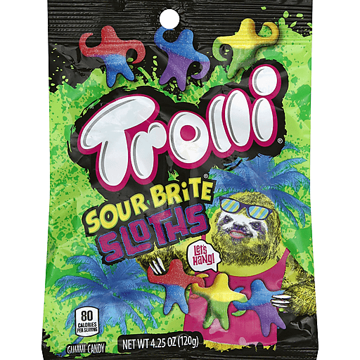 Trolli Sour Brite Sloths Candy Bag - www.Shopthatapp.com