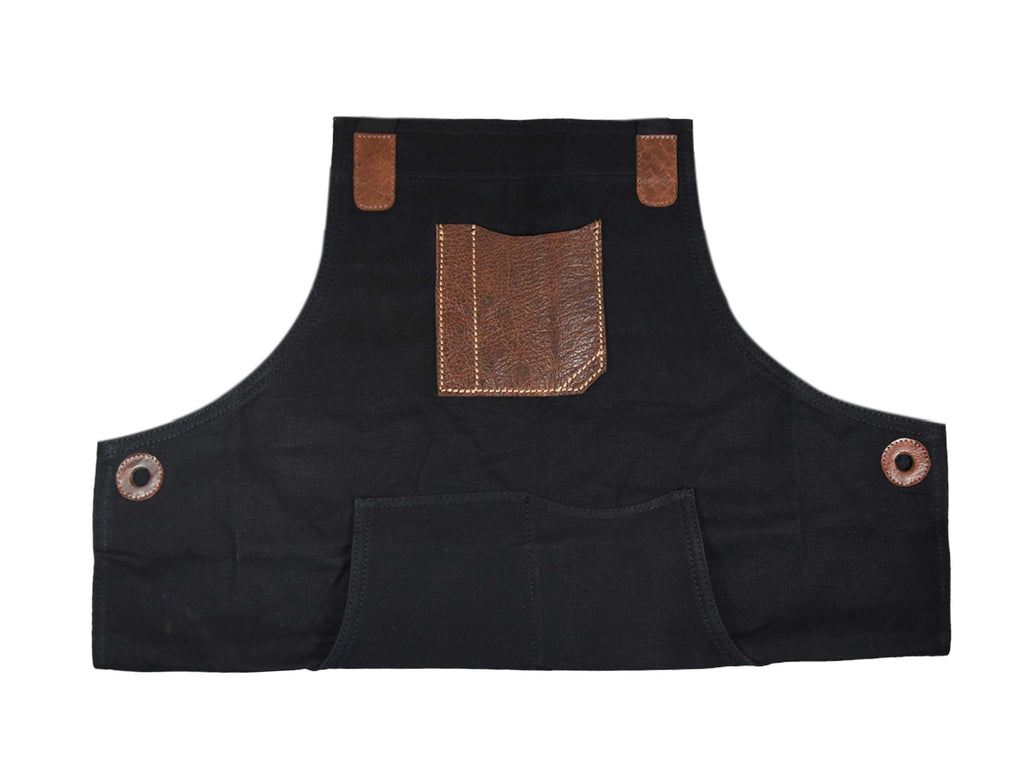 Turin Leather Canvas Apron - Raven Black - www.Shopthatapp.com