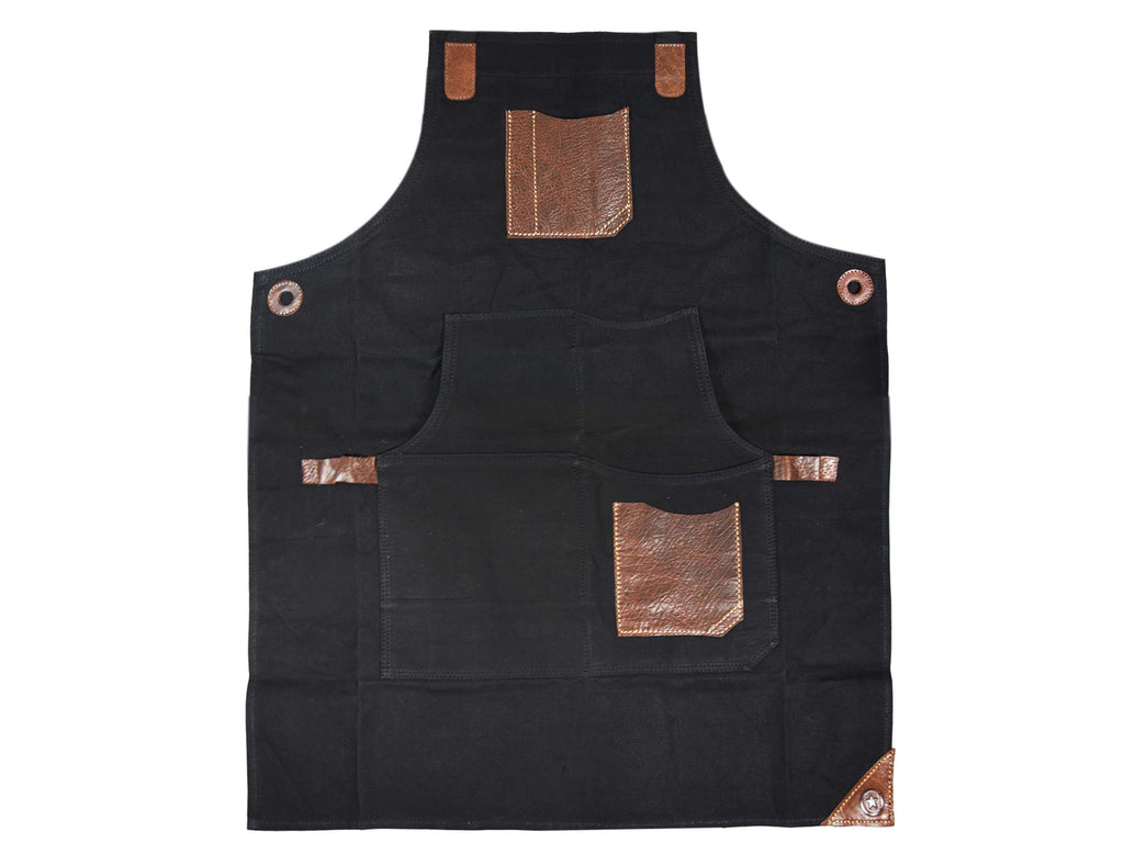 Turin Leather Canvas Apron - Raven Black - www.Shopthatapp.com