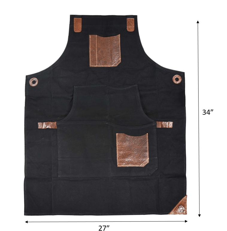 Turin Leather Canvas Apron - Raven Black - www.Shopthatapp.com