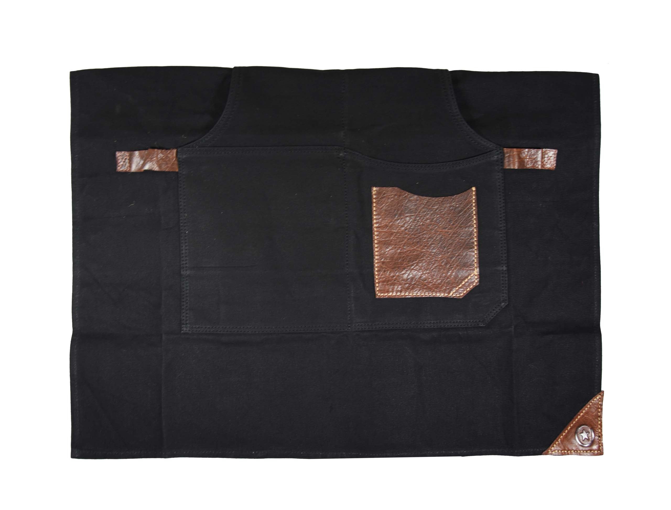 Turin Leather Canvas Apron - Raven Black - www.Shopthatapp.com