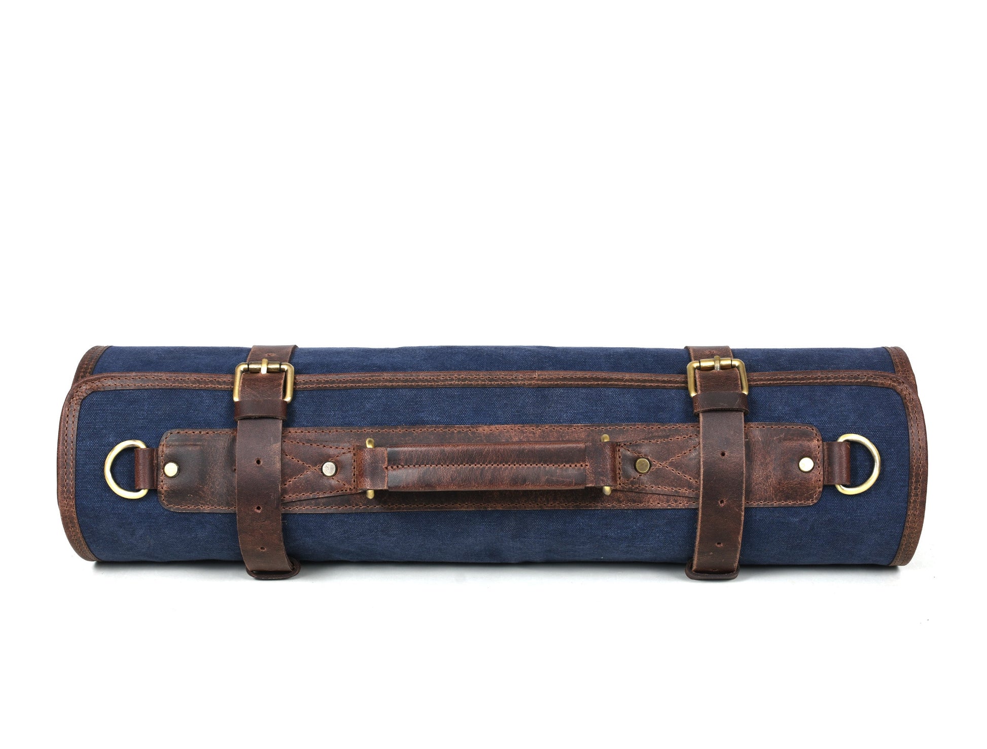 Turin Leather Canvas Chef Knife Roll Abyss Blue 10 Slot ( KR - 68B ) - www.Shopthatapp.com