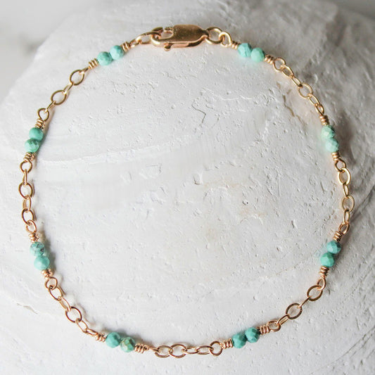 Alma Rosa Jewelry Turquoise Bracelet 14k Gold - Www.Shopthatapp.com