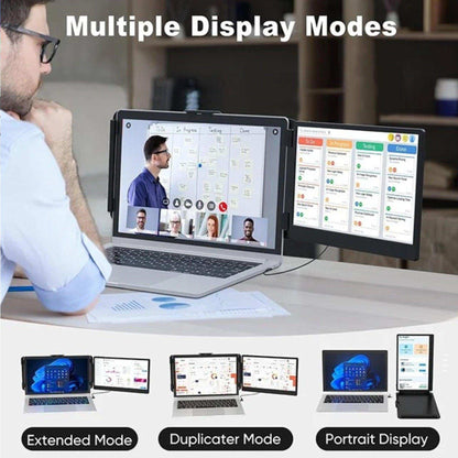 TUTT 14” Single Portable Monitor, Dual Screen Extender, Built-in Stand and Speakers, All Devices, S1